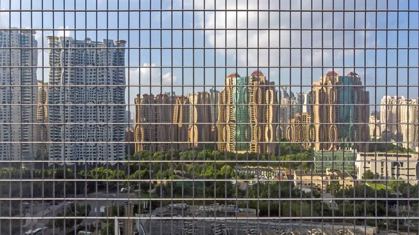Glazen Gevel Reflectie Van Skyline Van Moderne Stad Skyline Nagedacht — Stockfoto