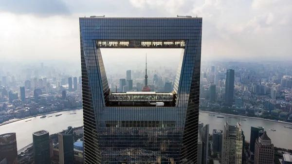 China Shanghai Agosto 2018 Marco Shanghai Skyline Oriental Pearl Tower —  Fotos de Stock