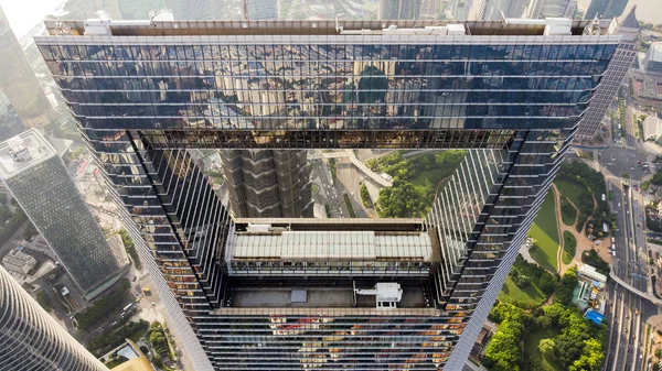 China Shanghai Agosto 2018 Vista Superior Del Centro Financiero Mundial — Foto de Stock