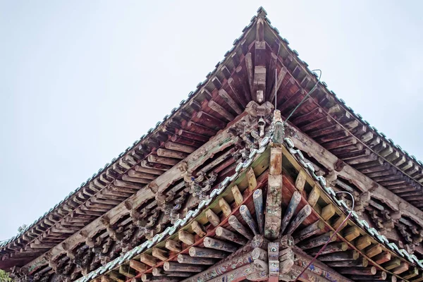 Деревянная Традиционная Китайская Крыша Пагоды Структура Крыши Буддийского Храма Восточная — стоковое фото