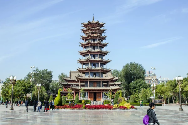China Zhangye September 2018 Traditional Chinese Wooden Stone Architecture Pagoda — Stock Photo, Image