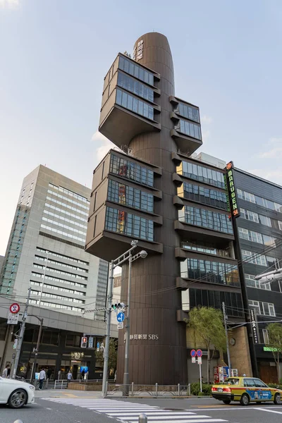 Shizuoka Press & Broadcasting Center Edifício projetado por Kenzo Tange em Tóquio . — Fotografia de Stock