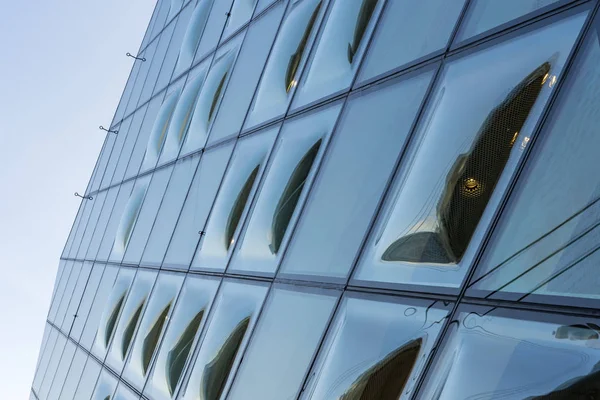 Närbild av bubblade dubbel kurva konvex glas Windows. — Stockfoto