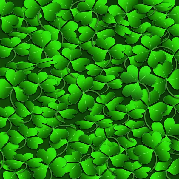 Graphic background filled with 3-D shamrocks.  Gradient green leaves.   St. Patrick\'s Day image illustration