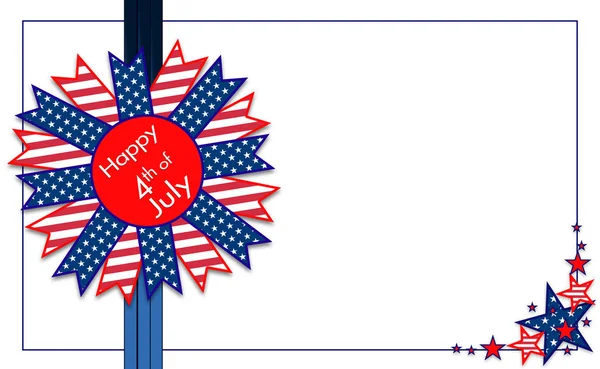 Patriotic American Ilustración Gráfica Del Julio Con Diseño Tipo Cinta —  Fotos de Stock