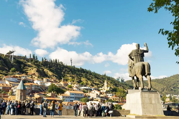 Tiflis Georgien Oktober 2018 Blick Auf Die Alte Stadtlandschaft Vom — Stockfoto