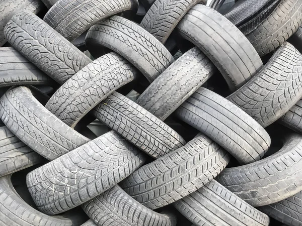 Pile Old Used Tires Close — Stock Photo, Image