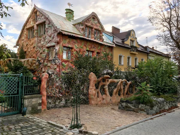 Lviv Ucrânia Setembro Marco Arquitetônico Bela Casa Privada Construída Estilo — Fotografia de Stock