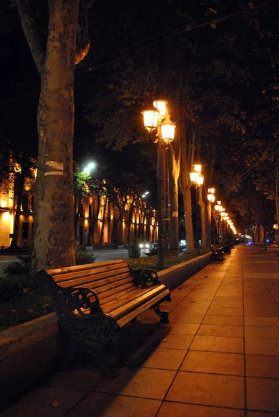 Rustaveli Avenue Godzinach Wieczornych Tbilisi — Zdjęcie stockowe