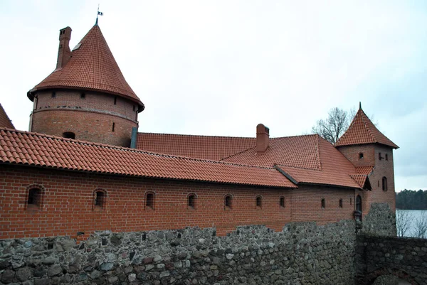 Murs Tours Château Ville Trakai Lituanie — Photo