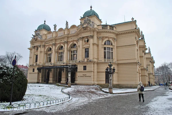 Framifrån Julius Slowacki Theatre Krakow Polen — Stockfoto