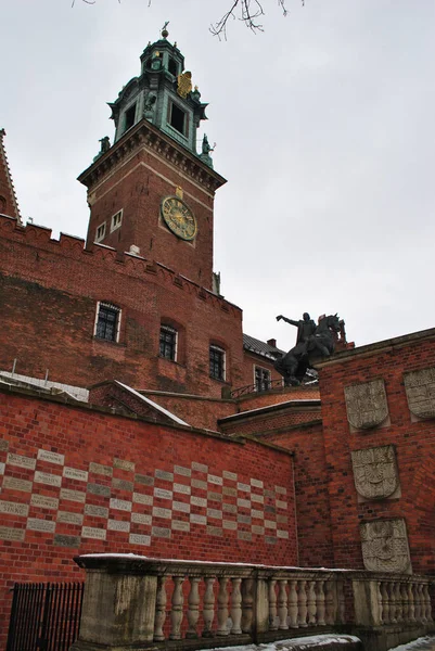 Uhrturm Wawel Dom Krakau Polen — Stockfoto