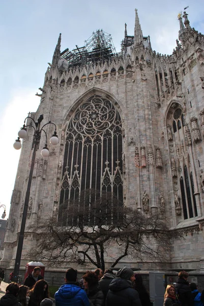 Vitrail Fenêtre Cathédrale Milan Italie — Photo