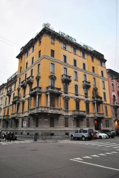 Maison Jaune Avec Jardin Milan Italie — Photo