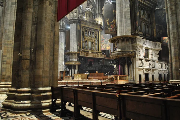 Interior Catedral Dentro Maior Catedral Milão — Fotografia de Stock