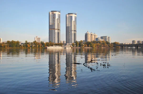 Baie Rivière Dans Soirée Kiev Ukraine — Photo