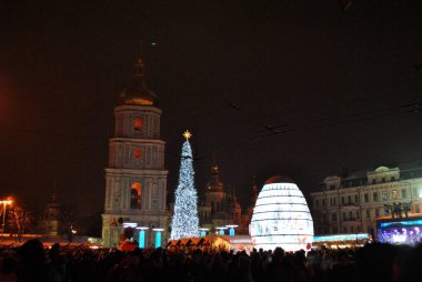 Kyiv, Ukrayna 'daki Noel köyüne genel bakış