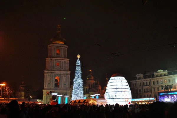Ogólny Widok Wioskę Bożego Narodzenia Kijów Ukraina — Zdjęcie stockowe