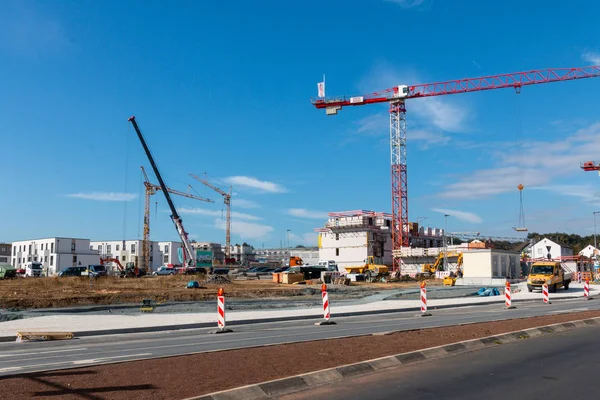 Rosbach Allemagne Septembre 2018 Zone Développement Avec Travailleurs Grues — Photo