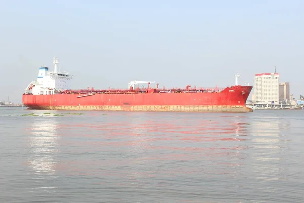 Bora Oil Tanker Berangkat Dari Lagos Port Nigeria Pada Tanggal — Stok Foto