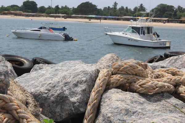 Velero Fondeado Bahía Lagos — Foto de Stock