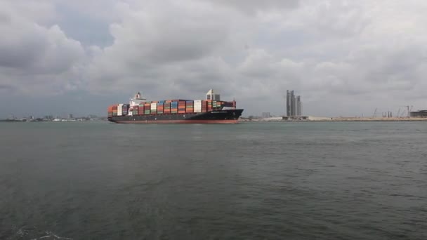 Porto Lagos Nigeria Giugno 2019 Video Roll Seaspan Entra Nel — Video Stock