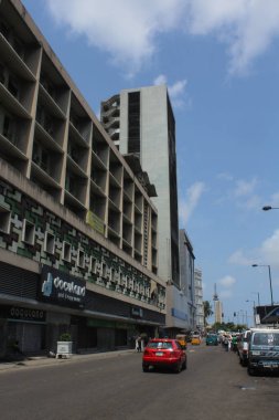 Marina postane, Cms kavşak, Lagos iş bölgesi mavi gökyüzü arka plan ayarlanmış bir görüntü. 