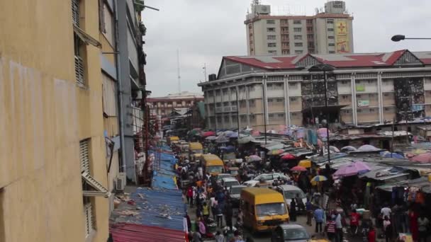 Setembro 2019 Lagos Nigéria Filmagens Roll People Doing Business Street — Vídeo de Stock