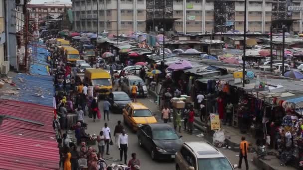 Září2019 Záznam Roll Idumota Market Lagos Nigeria Záběry Pracovní Doby — Stock video