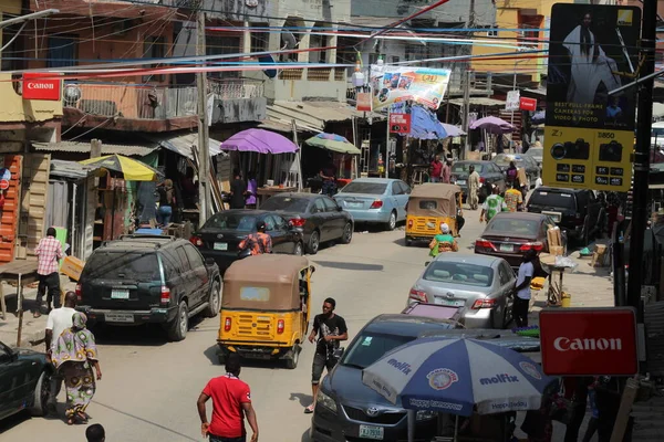 Imagem Rua Aroyola Ilha Lagos Nigéria — Fotografia de Stock