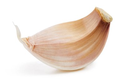 Sarımsak beyaza izole edilmiş