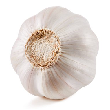 Sarımsak beyaza izole edilmiş