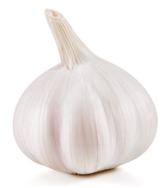 Sarımsak beyaza izole edilmiş