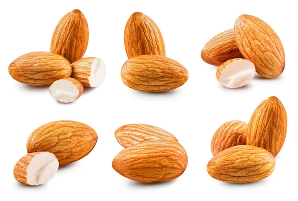 Amandelen noten geïsoleerd — Stockfoto