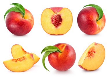peach fruits collection clipart