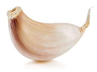 Sarımsak beyaza izole edilmiş