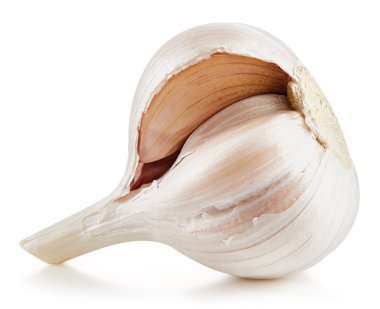 Sarımsak beyaza izole edilmiş