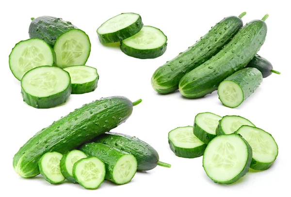 Komkommer collectie geïsoleerd — Stockfoto