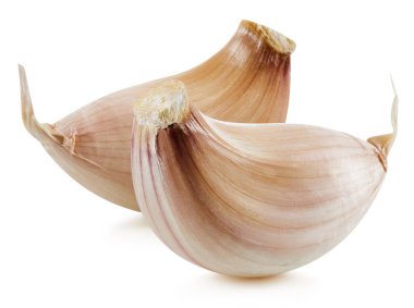 Sarımsak beyaza izole edilmiş