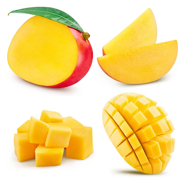 Mango-collectie geïsoleerd uitknippad — Stockfoto