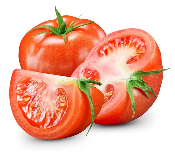 Pomodori Gustosi Isolati Bianco — Foto Stock