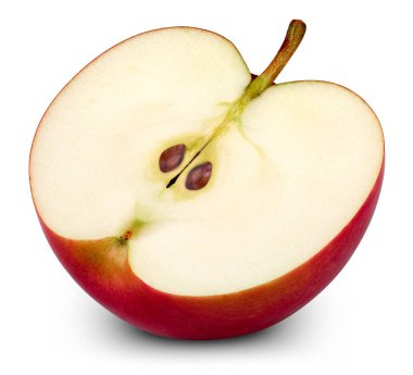 Kırmızı elma beyaz üzerine izole