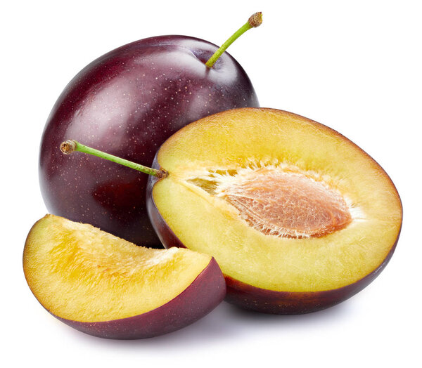 Plum isolated on white