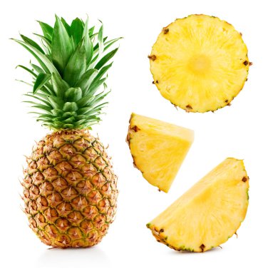 Beyaz üzerine izole edilmiş ananas