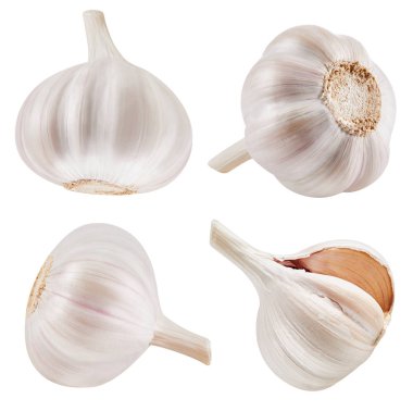 Sarımsak beyaza izole edilmiş