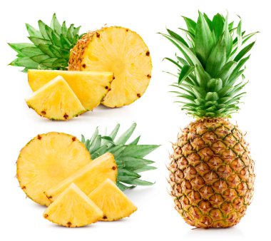 Beyaz üzerine izole edilmiş ananas