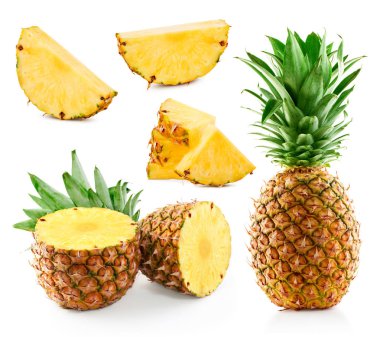 Beyaz üzerine izole edilmiş ananas