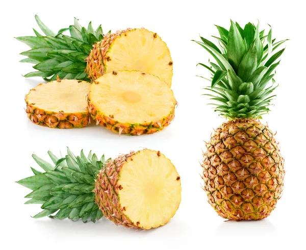 Beyaz üzerine izole edilmiş ananas — Stok fotoğraf