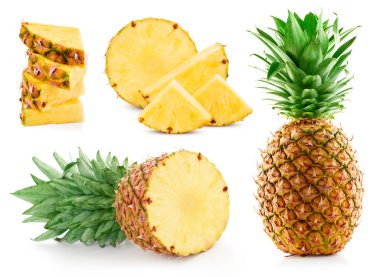 Beyaz üzerine izole edilmiş ananas