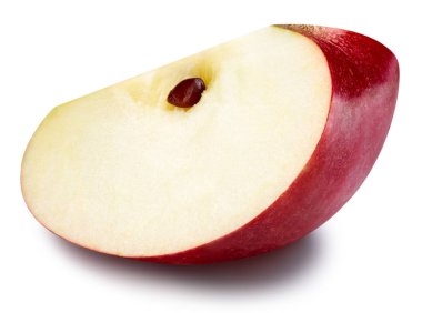 Kırmızı elma beyaz üzerine izole